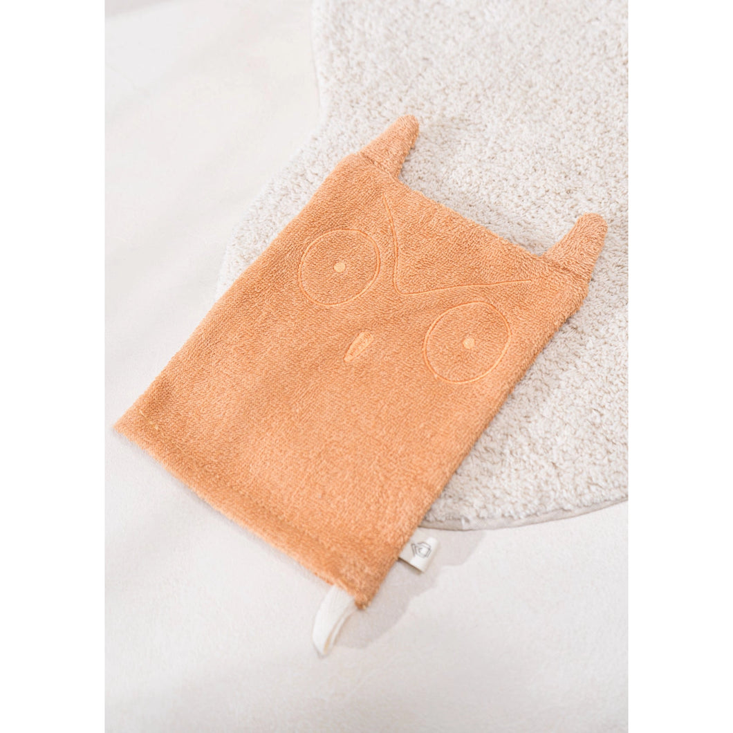 100% Organic Cotton Wash Glove -Owl