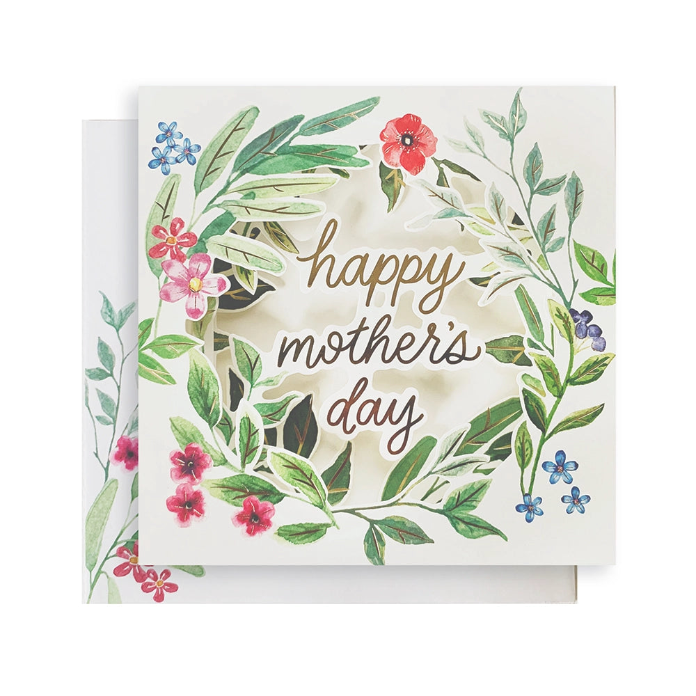 Mother's Day Greenery Wreath 3D Card
